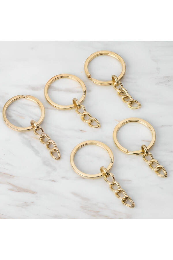 Gold Keyring Ring Chain 2.5 Cm 50 Pieces - 1