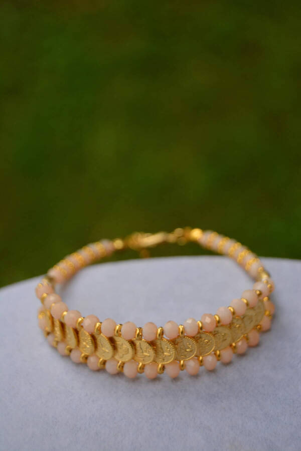 Gold Plated Embossed Design Women's Bracelet - 1