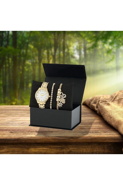 Gold Plated Watch and Bracelet Set Gift for Lover, Mother, Birthday - 4