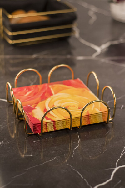 Gold Presentation Napkin Holder & Napkin Stand Stainless Steel - 1