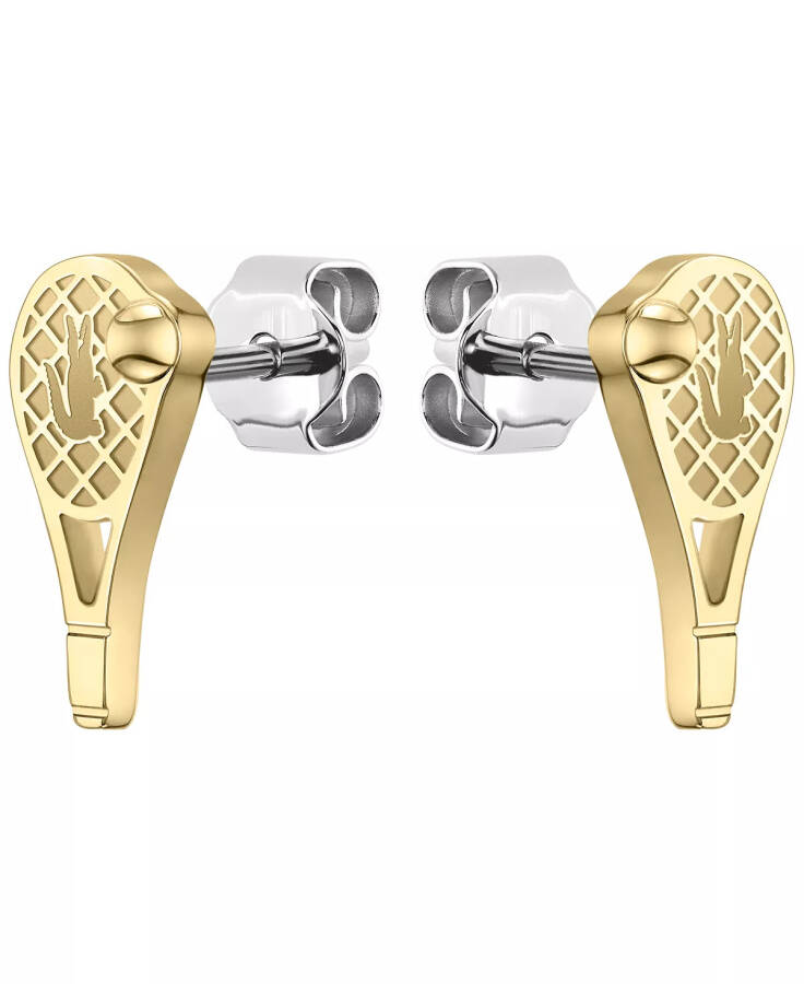 Gold Tone Tennis Racket Earrings Gold - 1