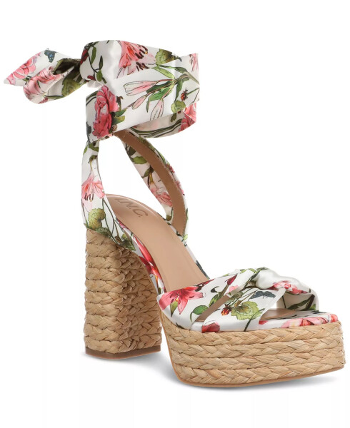 Goldiee Espadrille Platform Dress Sandals, Created for Modazone White Floral - 1