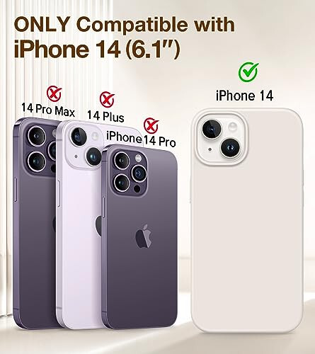 GONEZ iPhone 14 Case Silicone, with 2X Screen Protector + 2X Camera Lens Protector, [Soft Anti-Scratch Microfiber Lining], Liquid Silicone Shockproof Protective Phone Cover 6.1 - 2