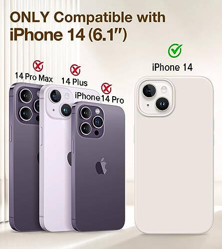 GONEZ iPhone 14 Kılıfı Silikon, 2x Ekran Koruyucu + 2x Kamera Lens Koruyucu, [Yumuşak Çizilmeye Dayanıklı Mikrofiber Astar], Sıvı Silikon Darbeye Dayanıklı Koruyucu Telefon Kılıfı 6.1 - 2