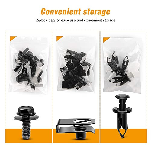 GOOACC GRC-70 35PCS Engine Under Cover Splash Shield Guard Body Bolts Bumper Fender Liner Push Retainer Fastener Rivet Clips, black - 5