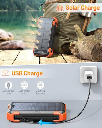 GOODaaa Solar Power Bank Plus 42800mAh Solar Charger Wireless Charger - 6