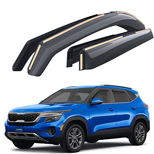 Goodyear Shatterproof in-Channel Window Deflectors for Kia Seltos 2021-2024, Rain Guards, Window Visors for Cars, Vent Deflector, Car Accessories, 4 pcs - GY007951 - 1