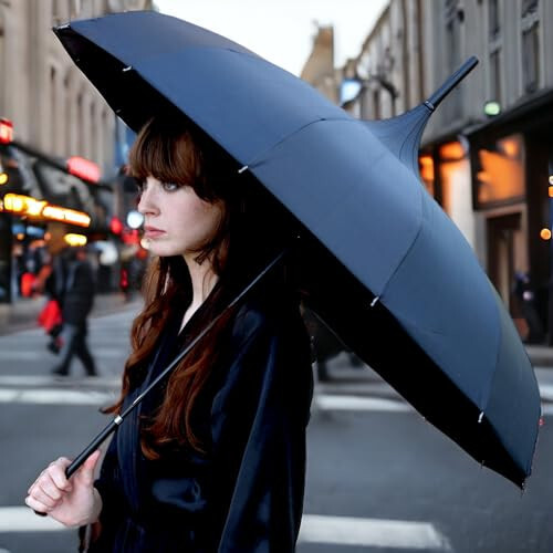 Gothic Black Pagoda Umbrella - Perfect For Rain Or Shine, Ideal For Vampires, Gothic Enthusiasts, And Lovers Of Unique Style - 4