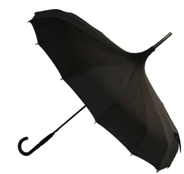 Gothic Black Pagoda Umbrella - Perfect For Rain Or Shine, Ideal For Vampires, Gothic Enthusiasts, And Lovers Of Unique Style - 1