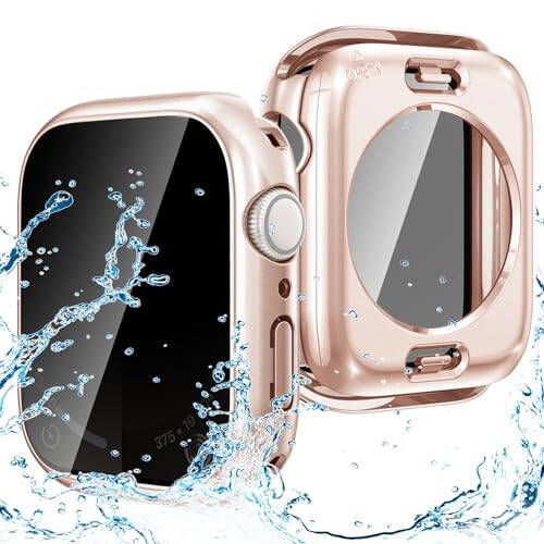 Goton 2-in-1 Waterproof Privacy Case for Apple Watch Screen Protector 40mm SE Series 6 5 4, Front Anti Spy Tempered Glass Face Cover Back Bumper for iWatch Accessories 40 mm - 1