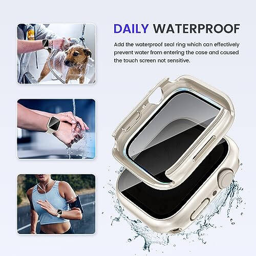 Goton 2-in-1 Waterproof Privacy Case for Apple Watch Screen Protector 40mm SE Series 6 5 4, Front Anti Spy Tempered Glass Face Cover Back Bumper for iWatch Accessories 40 mm - 4