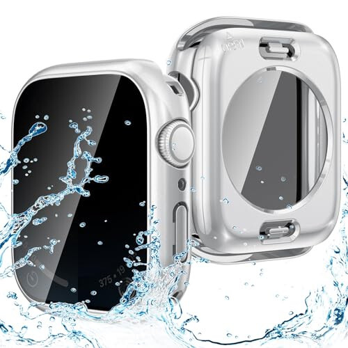 Goton 2'si 1 Arada Su Geçirmez Gizlilik Kılıfı Apple Watch Ekran Koruyucu 40mm SE Serisi 6 5 4, Ön Anti Casus Temperli Cam Yüz Kapağı Arka Tampon iWatch Aksesuarları 40 mm - 1