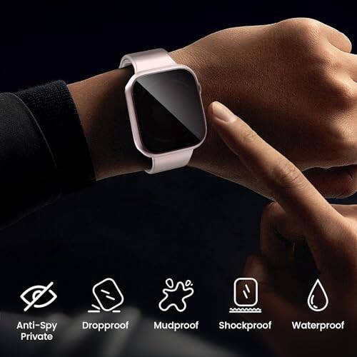 Goton Su Geçirmez Gizlilik Kılıfı Apple Watch Serisi 9 8 7 6 5 4 SE Ultra 40mm 44mm 41mm 45mm 49mm için, Sert PC Çerçeve Temperli Cam Ekran Koruyucu iWatch Kılıf Aksesuarları, 41mm Şeffaf Pembe - 1