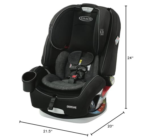 Graco Grows4Me 4 ta 1 Avtomobil O'rindig'i, Chaqaloqdan Bolalargacha Aylantiriladigan Avtomobil O'rindig'i va Takviylovchi O'rindiq, West Point Dizayni, 10 Yil Xavfsiz va Qulay Safarlar Uchun - 7