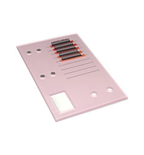 Grafting False Eyelash Acrylic Extension Pallet, Eyelash Extension Glue Tweezers Plate Pad Makeup Palette Individual Training Tools (Pink (7.87x5.12in)) - 4