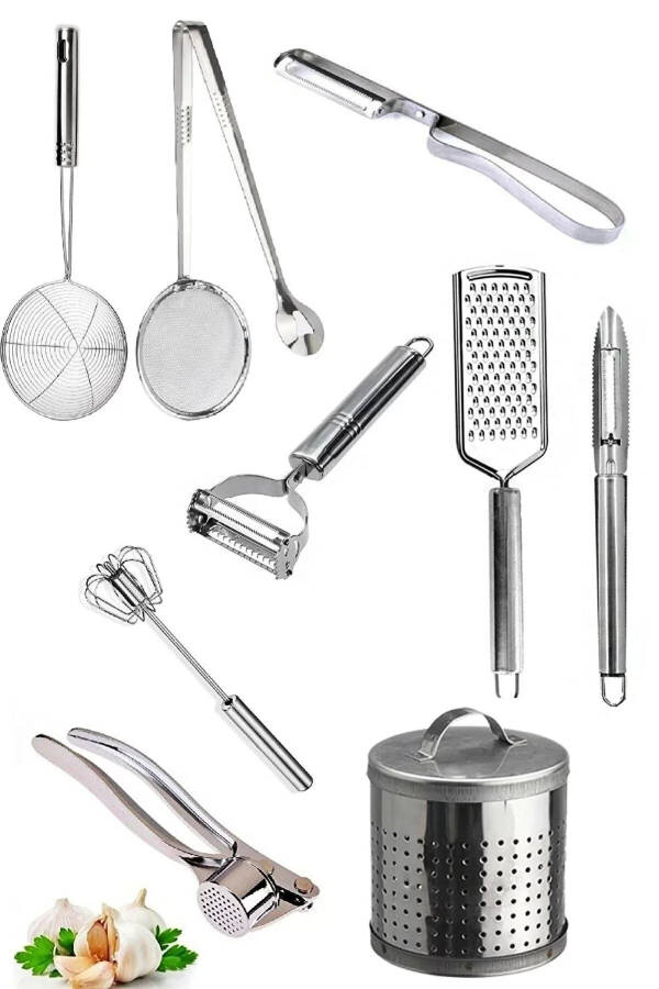 Grater Garlic Press Julienne Peeler Colander Kitchen Tongs Whisk Potato Peeler Tea Strainer - 2