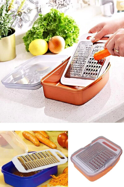 Grater Storage Container Garlic Grater Carrot Vegetable Grater Kitchen Slicer Chopper Grater - 6