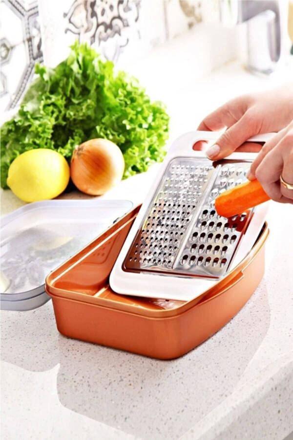 Grater Storage Container Garlic Grater Carrot Vegetable Grater Kitchen Slicer Chopper Grater - 7