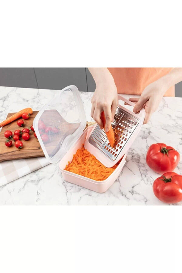 Grater Storage Container Garlic Grater Carrot Vegetable Grater Kitchen Slicer Chopper Grater - 8