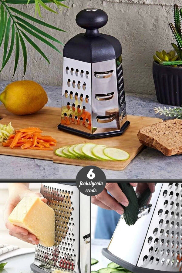 Grater with a knob, Garlic Grater, Potato Julienne, Egg Slicer, Vegetable Chopper, Multi-Grater - 1