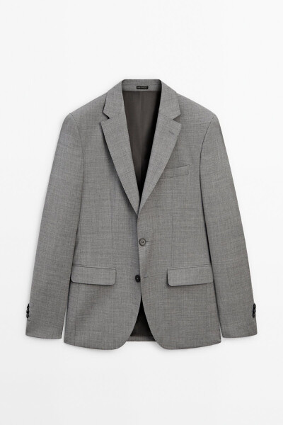 Gray 100% Wool Classic Blazer - 9