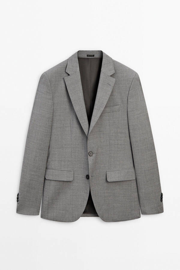 Gray 100% Wool Classic Blazer - 9