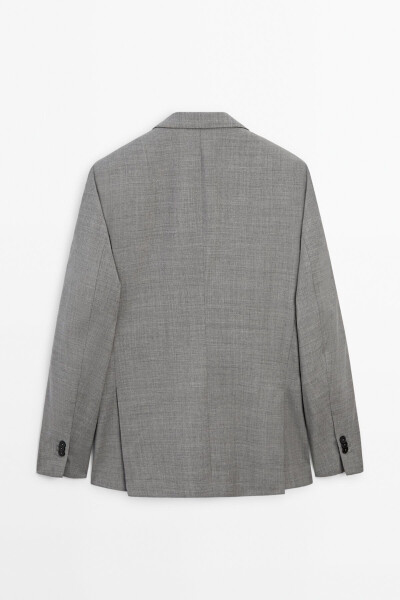 Gray 100% Wool Classic Blazer - 10