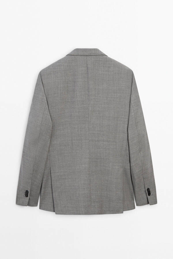 Gray 100% Wool Classic Blazer - 10