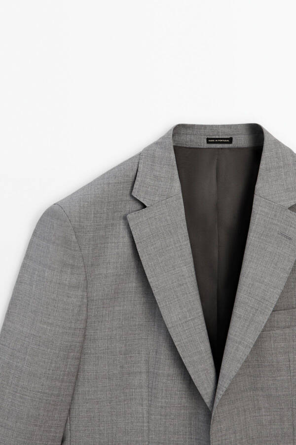 Gray 100% Wool Classic Blazer - 11