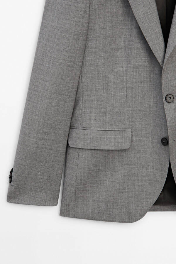 Gray 100% Wool Classic Blazer - 12