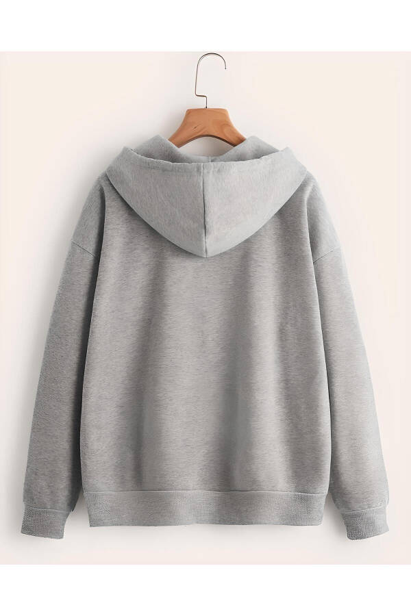 Gray 2-Thread Seasonal Zippered Hooded Fleece Hoodie Jacket - 2