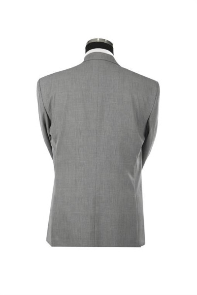 Gray Classic Fit Pointed Collar Wool Suit - 7