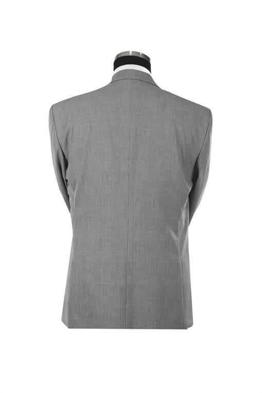 Gray Classic Fit Pointed Collar Wool Suit - 7