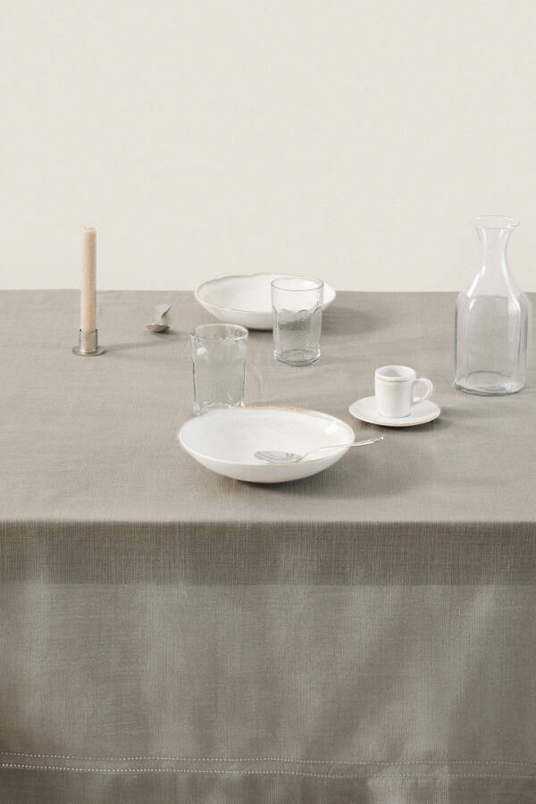 Gray cotton tablecloth - 8