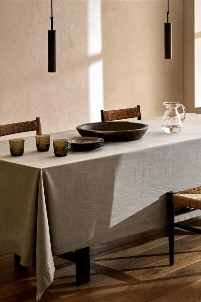 Gray cotton tablecloth - 12