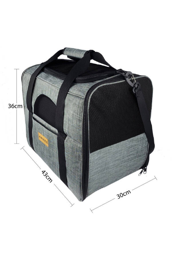 Gray Large Size Cat Dog Carrying Bag - 4