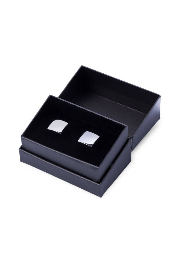 Gray Plain Square Cufflinks - 1