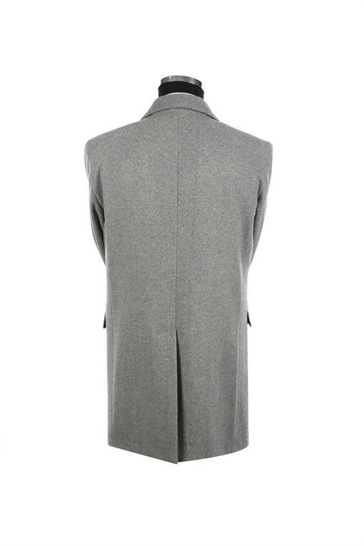 Gray Regular Fit Single-Breasted Wool Coat - 7