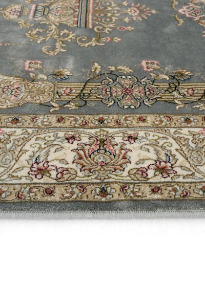 Gray thick prayer rug, dowry bride groom double bundle prayer rug set. - 6