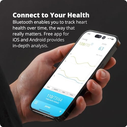 Greater Goods Bluetooth qon bosimi monitori avtomatik yuqori bilak manjeti bilan, iOS va Android uchun ilova bilan - 5