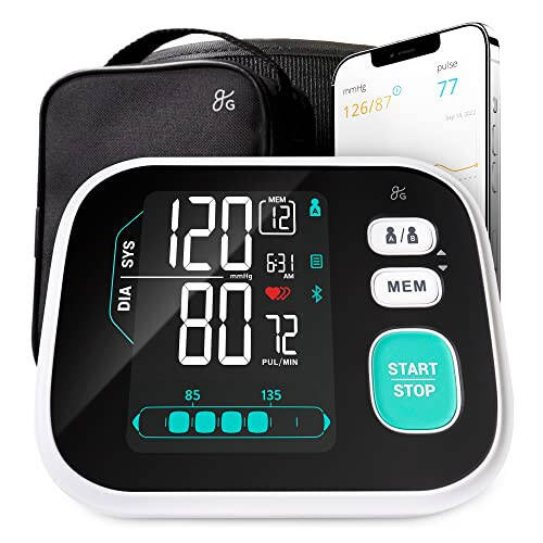 Greater Goods Premium Digital Bluetooth Blood Pressure Monitor for Home Use, Multicolor Large Screen, Black - 1