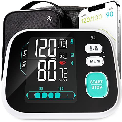 Greater Goods Premium Digital Bluetooth Blood Pressure Monitor for Home Use, Multicolor Large Screen, Black - 1