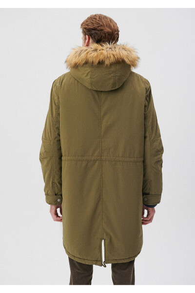 Green, fur-trimmed, oversized long parka. 0110108-29754 - 5