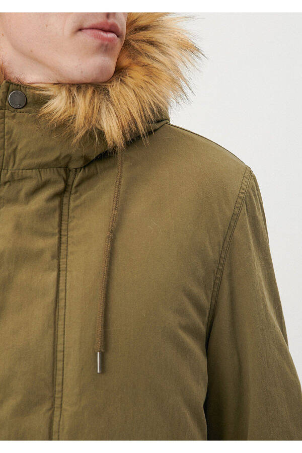 Green, fur-trimmed, oversized long parka. 0110108-29754 - 8