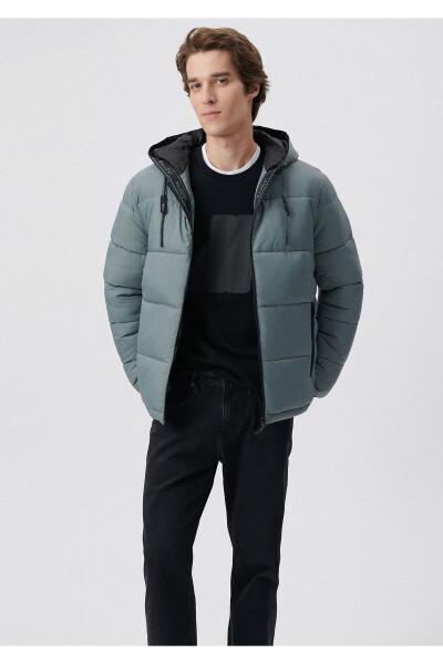 Green Hooded Puffer Jacket - 1