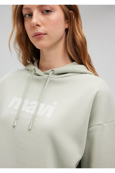 Green Hooded Sweatshirt with Logo Print 168334-71464 - 5