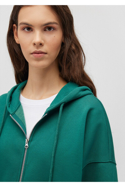 Green Hooded Zip-Up Sweatshirt 1610221-71874 - 23