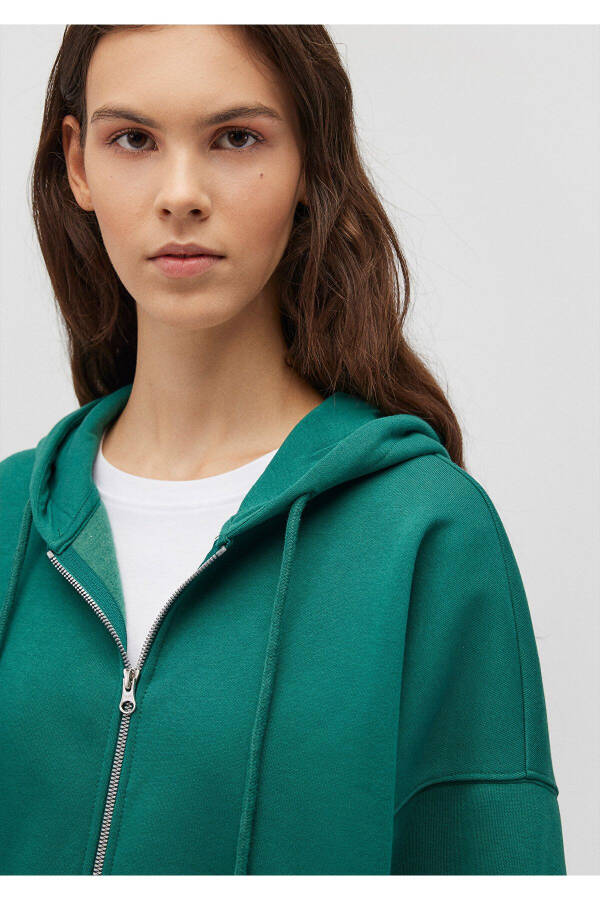 Green Hooded Zip-Up Sweatshirt 1610221-71874 - 23