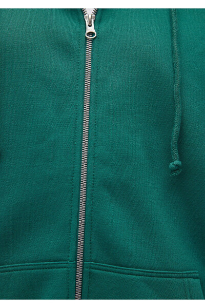 Green Hooded Zip-Up Sweatshirt 1610221-71874 - 24