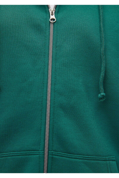 Green Hooded Zip-Up Sweatshirt 1610221-71874 - 12